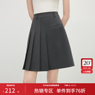 范思藍恩灰色單側壓褶短裙女夏季2025新款通勤百搭高腰半裙2131 灰色 XS