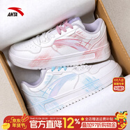 安踏女鞋輕松板鞋厚底小白鞋冬季新款皮面防潑水休閑輕便運動(dòng)鞋 【藍粉鴛鴦】手繪定制服務(wù) 35.5 【官方正品-假一賠十】