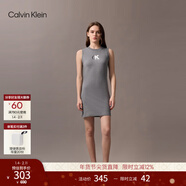 Calvin KleinJeans25夏季女士潮流休閑通勤ck印花純棉無(wú)袖針織背心連衣裙