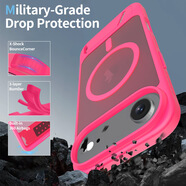 適用iPhone17 Air豐尚支架一字殼 蘋(píng)果17PRO隱形磁吸支架殼 鮮玫紅 iphone SE4/16E 短尾磁