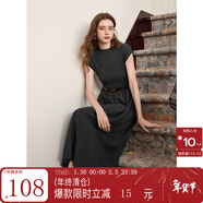 三彩2025秋季新款優(yōu)雅針織裙半高領(lǐng)連衣裙包袖收腰A字裙長(cháng)裙M 寂靜灰 M
