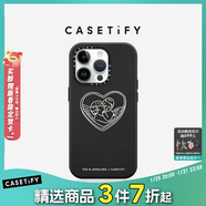 CASETiFY 天使之愛(ài) 皮革質(zhì)感手機殼適用iPhone15 曜石黑MagSafe iPhone 15 Pro