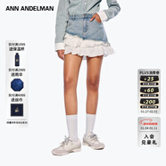 ANN ANDELMAN官方直營(yíng)拼接短裙解構蛋糕裙燙鉆牛仔半身裙女25新款 藍色 XS