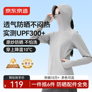 京東京造【UPF300+】防曬衣男士冰絲涼感夏季戶(hù)外防曬服男女外套 米灰色S