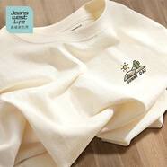 JEANSWEST LIFE真維斯短袖T恤男士純棉透氣夏季男女款半袖體恤青少年寬松五分袖A