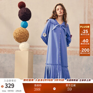 兩三事多色海軍領(lǐng)襯衫裙女2025春季新款連衣裙學(xué)院風(fēng)裙子花海夢(mèng)游 藍色 S