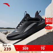 安踏風(fēng)速丨跑步鞋男冬季輕便減震男士休閑鞋運動(dòng)鞋子男舒適通勤跑鞋男 【毒刺】碳灰/黑-1 43 (男)