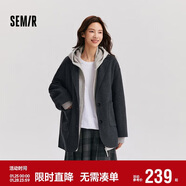 森馬（Semir）外套女中長(cháng)款西裝領(lǐng)通勤寬松2024冬含羊毛雙面呢夾克109724108021