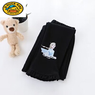 G.duck女童新款?lèi)?ài)莎公主外穿打底褲春秋純棉兒童裝長(cháng)褲寶寶女孩彈力褲子 23060打底褲【黑】 120 (110-118cm)