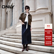 ONLY秋季潮流個(gè)性口袋高腰A字牛仔半身裙女|124337012 J37 1000洗水藍牛仔 XS (155) 60A