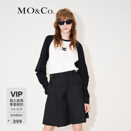 MO&Co.MC刺繡棉質(zhì)寬松T恤美式復古打底衫情侶裝t恤純棉T恤摩安珂 本白色-第1批 L 170