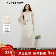 紅袖甜美連衣裙2025秋季新款女裝【霓裳羽衣】流蘇剪花解構扭結氣質(zhì)裙 米白004 XL