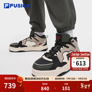 FILAFUSION斐樂(lè )潮牌BANK2高幫加絨板鞋2冬季新款男鞋保暖鞋子 黑/奶白-BG 41