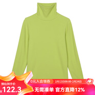 雲上生活秋冬復古休閑磨毛暖絨打底衫溫暖內搭長(cháng)袖高領(lǐng)T恤T6676F 黃綠色 L