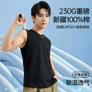 【京東直采】本命年純棉t恤男短袖特級純棉打底衫長(cháng)袖內搭t恤 黑色（背心） XL （125-140斤）