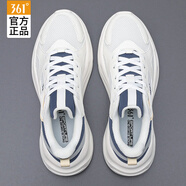 361°男鞋運動(dòng)鞋男春季新款網(wǎng)面跑步鞋軟底減震透氣跑鞋百搭休閑鞋子男 羽毛白/懷舊藍 40