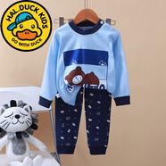 G.duck小黃鴨2025新款兒童內衣套裝純棉男女童秋冬睡衣寶寶秋衣秋褲 A01 80 cm