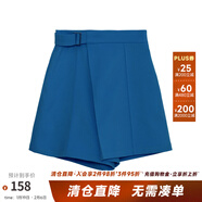 兩三事 與風(fēng)私奔 2025春季新款簡(jiǎn)約系帶雪紡闊腿高腰短褲女 藍色 S