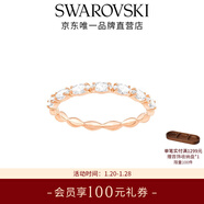 施華洛世奇（SWAROVSKI）新年禮物  MATRIX 戒指 經(jīng)典閃亮輕奢飾品女 鍍玫瑰金色 52mm-12號 5366583