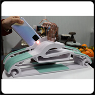 詠幻衣架防滑整理師G+陽(yáng)臺防滑衣架子塑料晾曬弧形防風(fēng)多功能東莞成人 鈷綠色 G+升級綠色+金鉤 20個(gè)