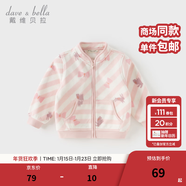 戴維貝拉（DAVE＆BELLA）春秋兒童外套男童春裝女童寶寶衣服童裝男孩嬰兒搖粒絨棒球服服裝 粉色萌兔【DB396-FF】 80 cm（建議身高73-80cm）