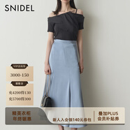 SNIDEL秋冬甜美淑女蝴蝶結薄紗露肩吊帶上衣SWCT244165 黑色 均碼 （F）