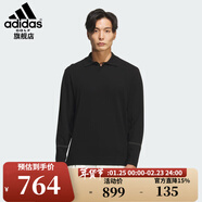 阿迪達斯（adidas）長(cháng)袖T恤男士2025新款商務(wù)高爾夫POLO運動(dòng)透氣休閑上衣 JM9533 黑色 25新款 M