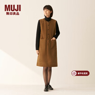 MUJI女式木棉混燈芯絨背帶裙女裝連衣裙裙子25年冬季BC2OBC5A 深米色 M (160/84A)