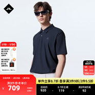 金林德伯格（J.Lindeberg）商場(chǎng)同款男士華夫格肌理感純色簡(jiǎn)約短袖polo衫翻領(lǐng)T恤52523Z077 PAF藏藍色 M