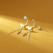 DTOTO純銀耳環(huán)足銀999耳釘螺絲扣耳鉤簡(jiǎn)約愛(ài)心流蘇耳飾小眾時(shí)尚百搭 愛(ài)心耳鉤/一對