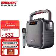 特美聲（TEMEISHENG）廣場(chǎng)舞音響便攜式戶(hù)外大功率k歌手提音箱 藍牙網(wǎng)紅直播設備帶聲卡 SL05-26+（5.5寸音響+單話(huà)筒）
