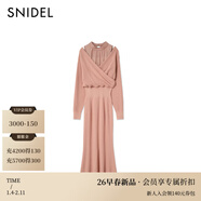 SNIDEL2026春夏新品甜美雪紡拼接露肩交叉針織連衣裙SWNO261316 粉色 均碼 (F)
