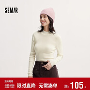 森馬（Semir）毛衣女冬季舒適緊身半高領(lǐng)正肩純色羊毛衫顯瘦打底衫101724107003