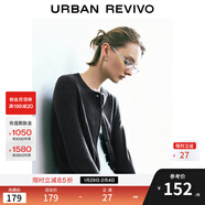 UR2025秋季新款女裝休閑撞色拼接領(lǐng)口紐扣針織開(kāi)衫UYY950080+ 深灰 M