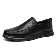 蜘蛛王（SPIDER KING）男鞋2025夏季新款休閑皮鞋羊皮套腳爸爸鞋 黑色 40