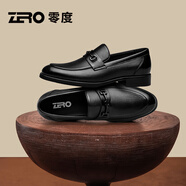 零度尚品Zero夏季2025新款男士英倫風(fēng)商務(wù)皮鞋男百搭正裝鞋男厚底真皮男鞋 黑色 38
