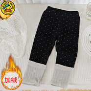 G.duck童裝女童褲子加絨兒童打底褲外穿加厚保暖女寶寶休閑褲秋冬季棉褲 無(wú)骨點(diǎn)點(diǎn)黑色 90 建議1歲-1歲半【80-90cm】