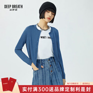 深呼吸DEEP BREATH女裝簡(jiǎn)約百搭薄款圓領(lǐng)長(cháng)袖冰絲針織開(kāi)衫女A400473 黛紫 S (2)