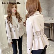 拉夏貝爾（La Chapelle）短外套女裝新款2025年春秋季韓版春秋小香風(fēng)上衣小個(gè)子女士外套潮 杏色 M 【建議98-108斤】