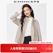 佐丹奴美式風(fēng)夾克衫女秋季新款防風(fēng)抽繩連帽寬松風(fēng)衣外套05375684