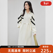 對白（DUIBAI）法式設計感抽繩針織連衣裙女2026春裝新款氣質(zhì)顯瘦通勤風(fēng)裙子 白色 S