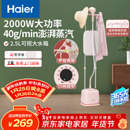 海爾（Haier）雙桿立式掛燙機家用手持蒸汽電熨斗燙衣服帶板大功率平掛兩用多功能蒸氣熨燙機HY-GS2408F