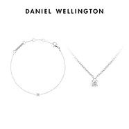 DW【新品】DW項鏈流光項鏈女款鋯石項鏈感輕奢小眾典雅金色素鏈 星光銀(手錬+項鏈)