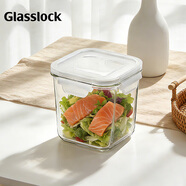 GLASSLOCK保鮮盒進(jìn)口耐熱玻璃高筒微波爐密封燕麥杯湯粥冰箱收納盒900ml
