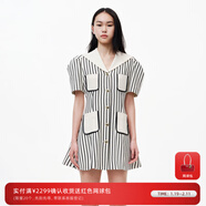 RE'VAN芮范夏季新品設計師款質(zhì)感撞色豎條紋連衣裙RN31101194 豎條紋 M 38