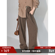 COCOBELLA[miu系高知風(fēng)]威爾士格紋直筒褲打褶休閑褲PA7039 細格 M