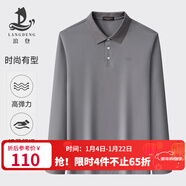 浪登[零壓感]男士翻領(lǐng)長(cháng)袖T恤2025秋季親膚彈力休閑百搭體恤衫男 中灰色 M （170/88A）