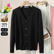 雪中飛（SNOWFLYING）【100%羊毛】秋冬優(yōu)雅淑女單排扣上衣女毛衣外套女式針織開(kāi)衫