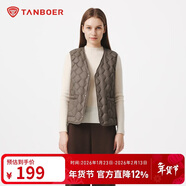 坦博爾羽絨服輕薄女短款V領(lǐng)春秋冬內恤內膽外套TB5330112Z 大象棕165