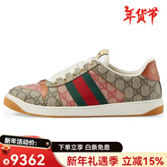 古馳（GUCCI）新年禮物Scrnr帆布臟臟鞋新年系列低幫系帶時(shí)尚板鞋男款烏米色兔 有原裝鞋盒 41